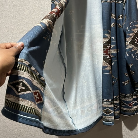 Bloom Chic Women’s Supersoft  Bandana Open Front Kimono Aztec Print Western Sz12 - Picture 5 of 11